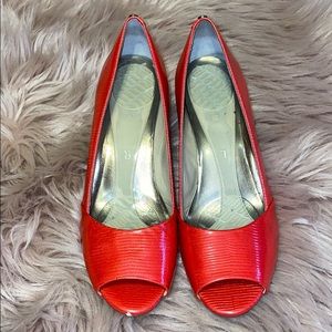 Calvin Klein (Parisa) Orange  Patent Peep Toe 6M